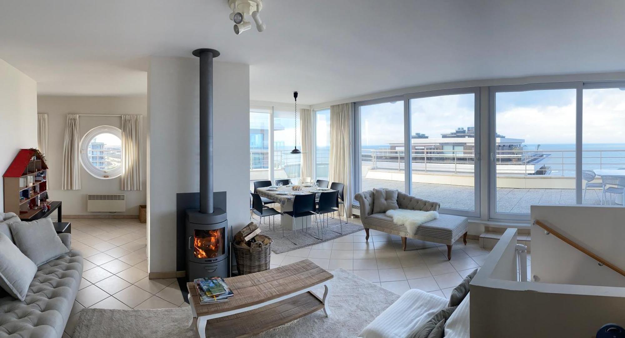 Duplex Penthouse Super Zeezicht Apartment De Panne Bagian luar foto